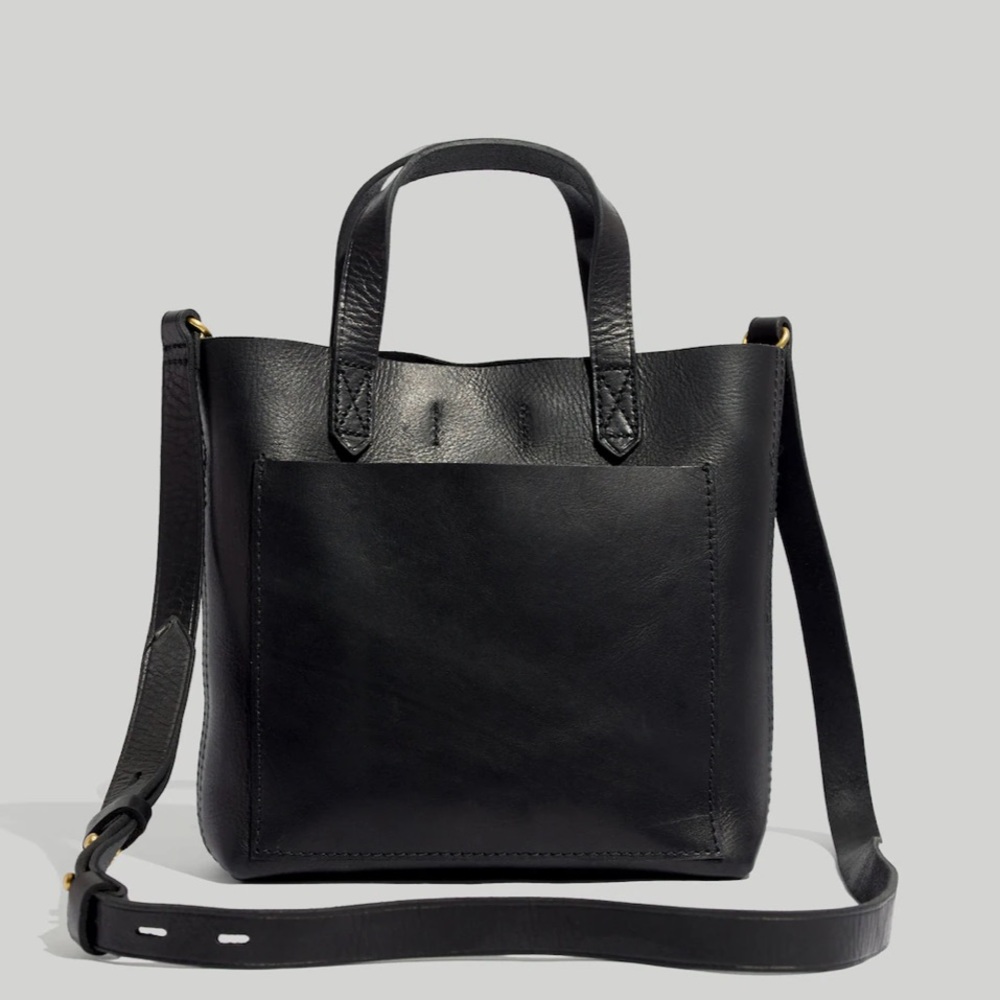Madewell Black Leather Mini Tote